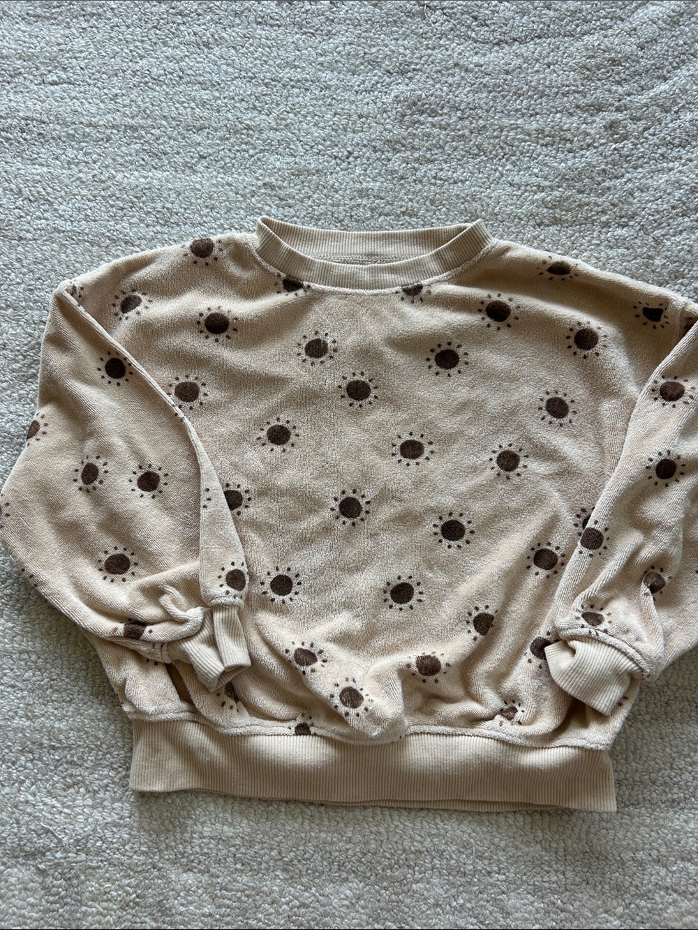 Rylee + Cru Cream Sweatshirt with Brown Sunburst Print